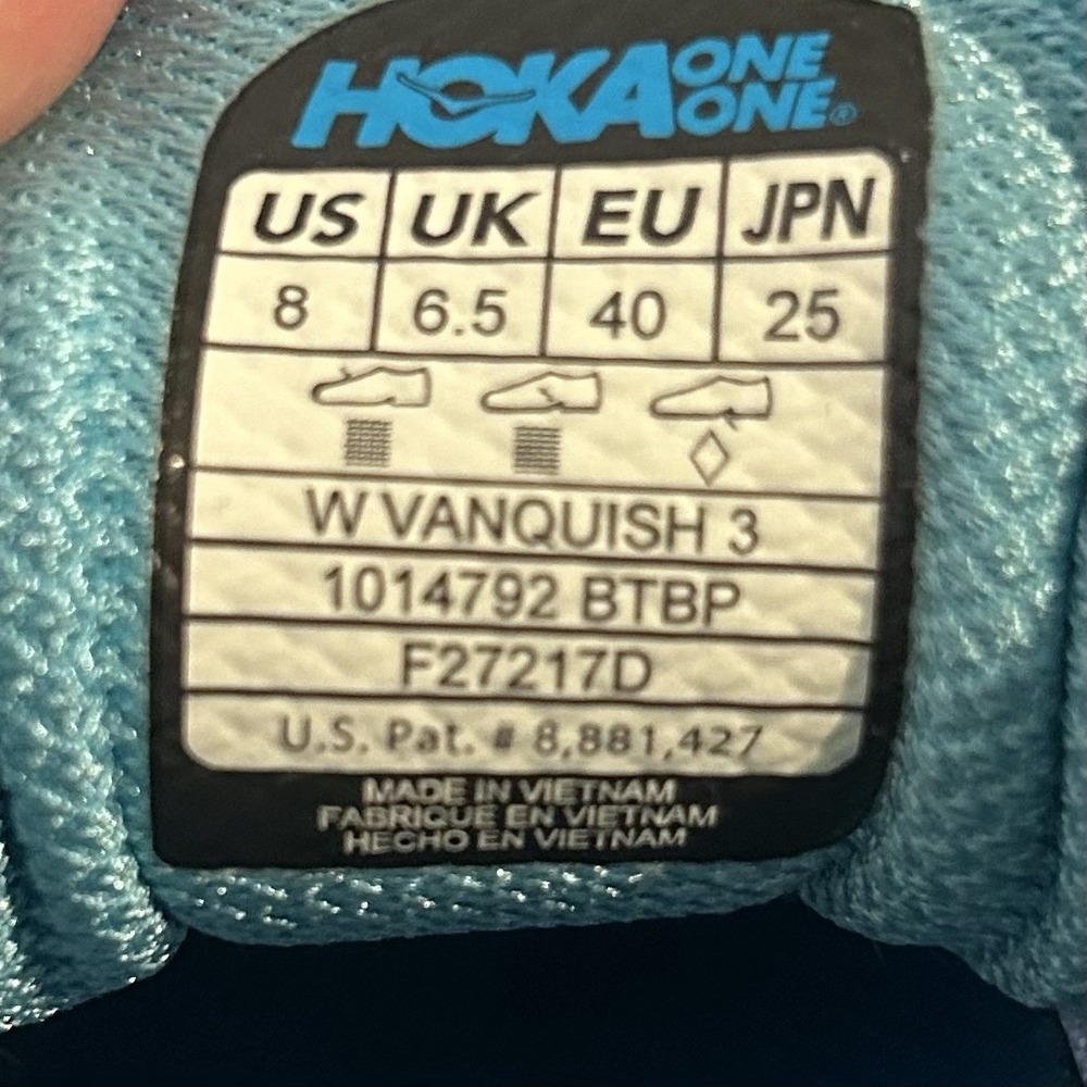 Hoka One One Vanquish 3 Running Shoes Women's Size 8 Blue 1014792 BTBP - Picture 10 of 10